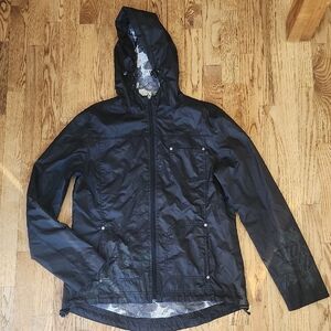 (L) Orb Women's Black Hooded Jacket Athletic Athleisure Outdoors Hiking Camping